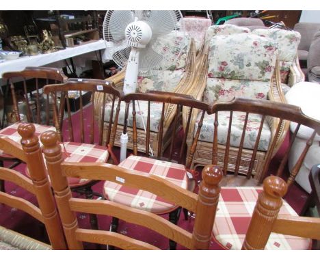 A set of 4 ladder back chairs.