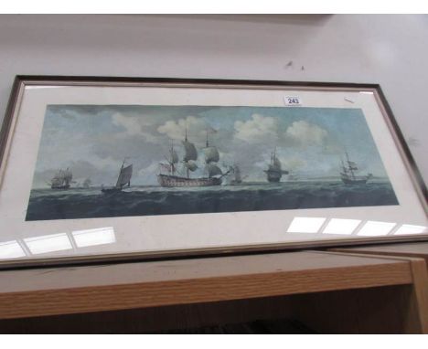 A framed and glazed seascape.