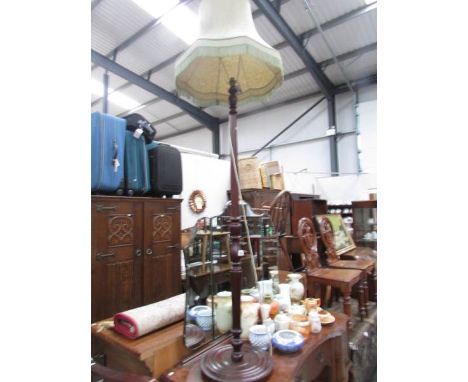 A standard lamp with shade.