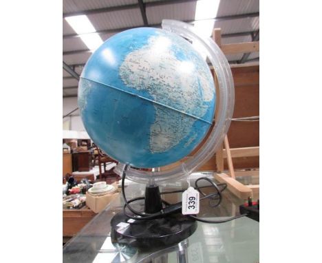 A globe table lamp.