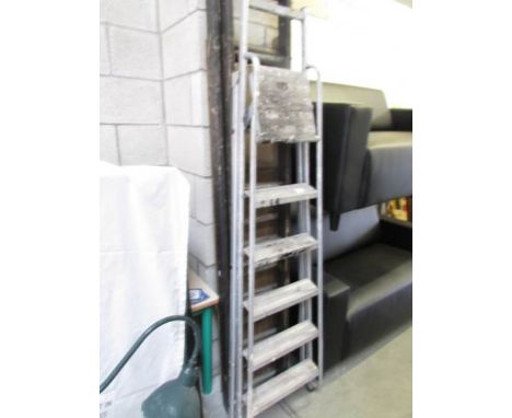 A stepladder and a ladder.