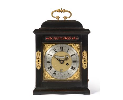 A Fine and Early Ebony Veneered Pull Quarter Repeating Table Timepiece, signed Jasper Taylor, In Grais Inn, circa 1695, caddi