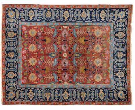 Unusual Ningshia? Carpet, circa 1920 North West China The terracotta field with an allover design of palmettes and stylised p