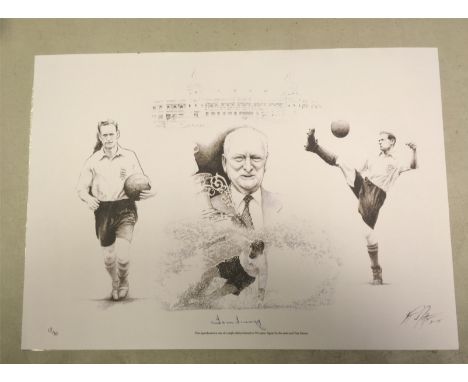 Tom Finney: Autographed on 32 x 45 cm Limited Edition of 50 Signed Print.  Cat £50