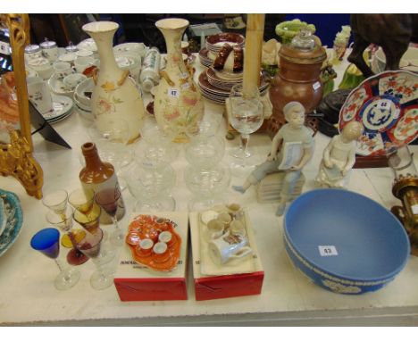 A collection of Wedgewood, Nao figures etc.