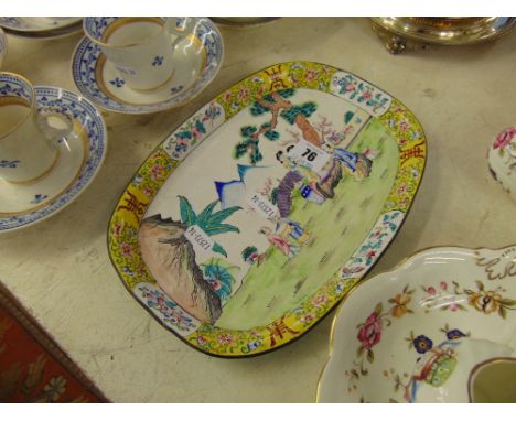 A Cloisonne and enamel tray