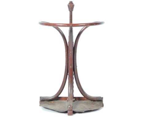 An original 19th Century Thonet (stamped) bentwood stick stand / umbrella stand of good proportions having a central turned f