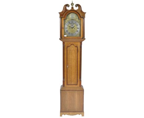 A rare 18th Century Georgian Scottish 8 day oak &amp; mahogany cased longcase grandfather clock by William Small of Peterhead