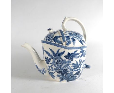 A Wedgwood Patent 'SYP' teapot with peony decoration, h. 20 cm   CONDITION REPORT:  Chips throughout