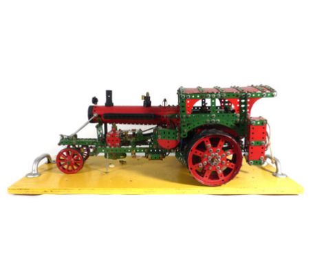 A 1950's Meccano shop display model in the form of a traction engine,h. 24 cm,l. 60 cm   CONDITION REPORT:  Completeness and 