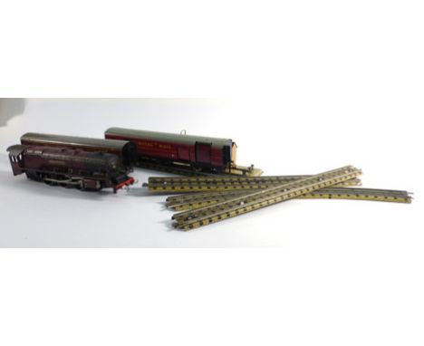 A Hornby Dublo OO gauge EDP2 train set with Duchess of Atholl engine and tender, boxed, together with a platform, a Mail van 
