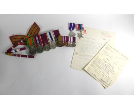 A group of medals awarded to 21021027 S.Sgt M.S.G. Grosvenor Royal Pioneer Corps. together with a large group of ephemera and