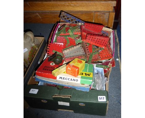 A mixed group of Meccano spares including a Magic Motor, cogs, flats, strips and many other items (qty)   CONDITION REPORT:  