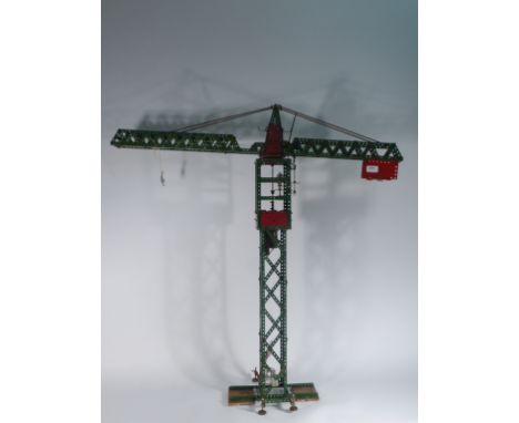 A 1950's Meccano shop display model in the form of a stationary crane,h. 103 cm,w. 100 cm   CONDITION REPORT:  Completeness a