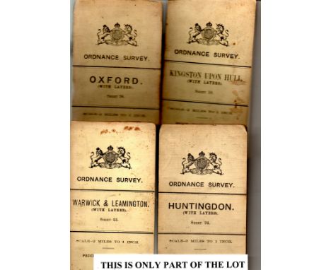  Ordnance Survey maps (10), 1910, cloth backed, white covers .