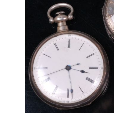 A mid-19th century Swiss silver cased open faced pocket watch, made for the Chinese market by Bovet Fleurier, having white en