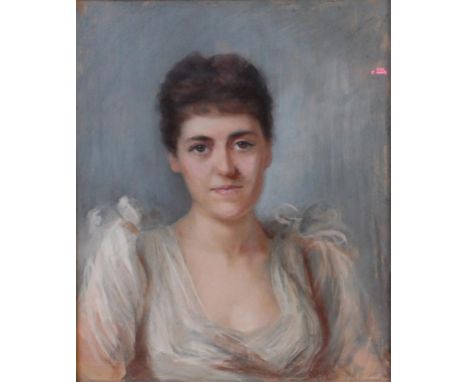 Early 20th century school - Bust portrait of a maiden, pastel, 60 x 50cm