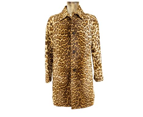 Prada Leopard Printed Hide Three-Quarter Length Coat, circa 2008, button fastening, two side pockets, brown lining with two i