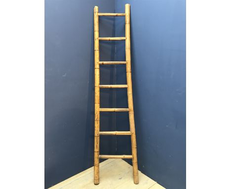 1920/30s Seven rung bamboo ladder 207 cm 