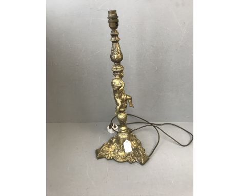 Cast iron gilded desk lamp stand (54cm) 