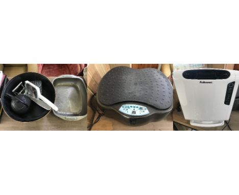 2 Baby changing tables electric humidifier &amp; vibrating foot plate (control missing) Bodum cast iron teapot, black metal d