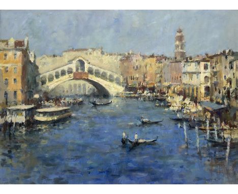 Gordon Radford (British 1936-2015): The Rialto Bridge - Venice, oil on board signed 45cm x 60cmCondition Report:Very good con