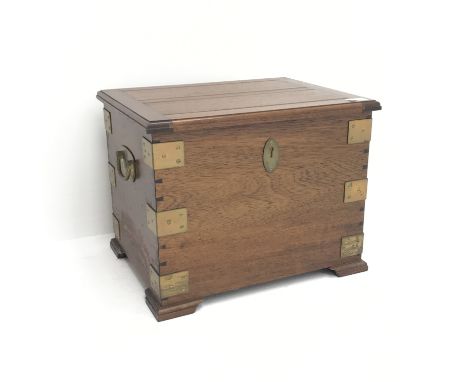 Mid 20th century brass bound mahogany coal box, single hinged lid, bracket supports, W46cm, H37cm, D36cm Condition Report Cli