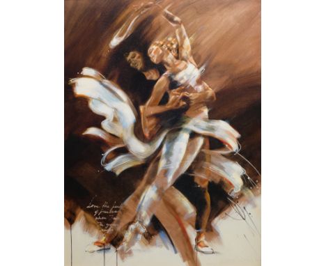 After Kitty Meijering (Dutch 1974-): 'Love the Feeling of Freedom', embellished print 78cm x 58cm Condition Report Click here