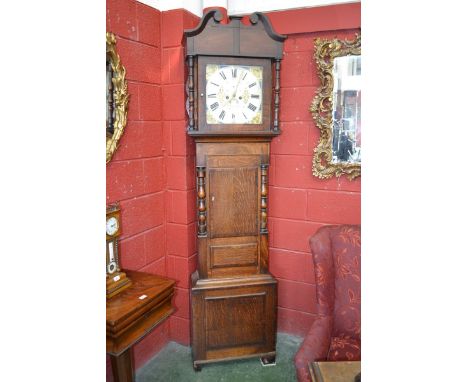A 19th century oak cased longcase clock by Hillman & Co., Bangor, eight day movement.