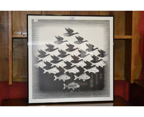 M.C. Escher,after,
sky and water,
a lithographic print.