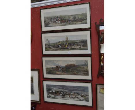 W. J. Shayer, after, A set of four coloured engravings by C. R Stock; Spring, Summer, Autumn, and Winter, individually framed