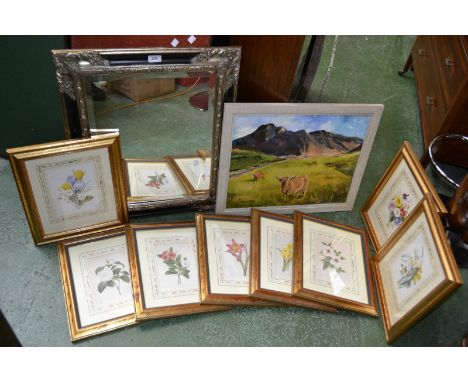 Pictures & Prints - F Priestley, 20th century, The Cullins Highland Cattle, oil on board, signed;  a set of six Simon Jervis 