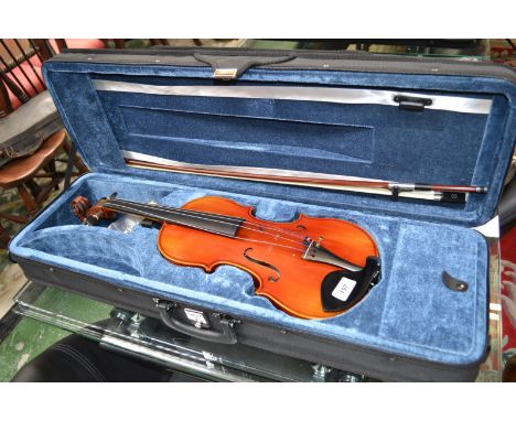 A German violin, 36.5cm two-piece back, the interior with label for Antonius Stradivarius Cremonenfis Faciebat Anno 1733, 58c