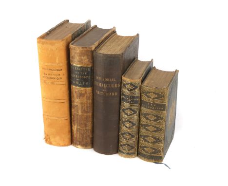 A Collection of Microscope Related Books, including 'Carpenter on the Microscope, Smith', full calf, 1856, first American Edi