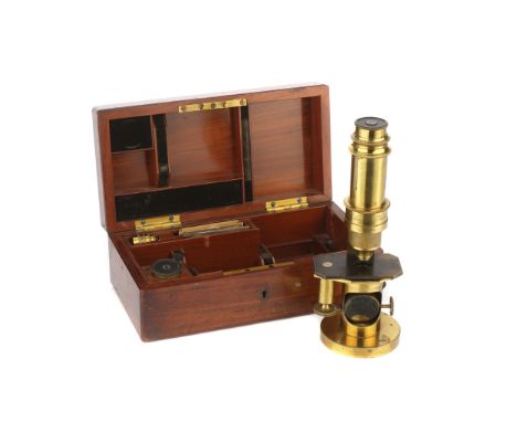 A Fine Schiek Compound Microscope, German, C.1850, signed around base of the body tube support 'Schiek in Berlin, No.505', in