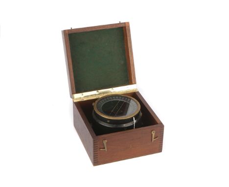 A Directional Compass for a Lancaster Bomber, British, c.1944, fluid-filled magnetic compass black painted brass body, in lat