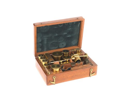 An Early Set of Powell & Lealand Microscope Accessories, English, c. mid 19th century, unsigned but by Powell & Lealand, the 