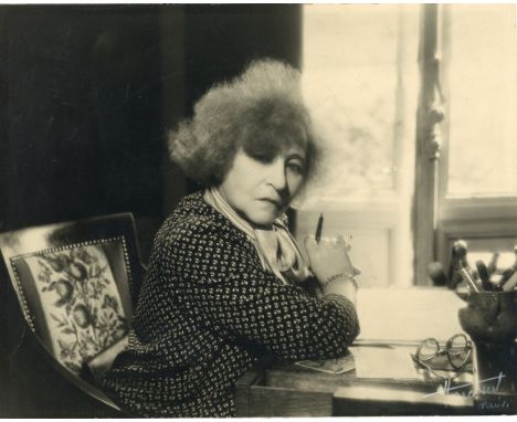 HARCOURT STUDIO Colette, toned gelatin silver print of the French author c.1950, signed recto Harcourt Paris, image 29cm x 23