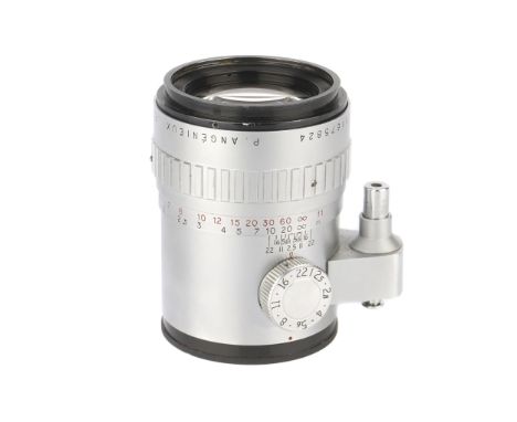 An 'Alpa Alfitar' P. Angenieux f/2.5 90mm Lens, chrome, serial no. 675824, body, VG, elements, G-VG, some light cleaning mark
