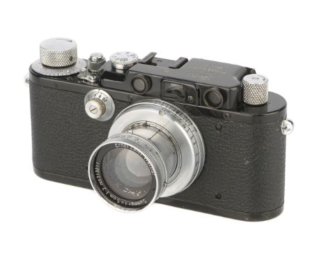 A Leica II Model D Rangefinder Camera, 1932, black/chrome, serial no. 72178, with Leitz Summar f/2 50mm lens, 1936, chrome, s