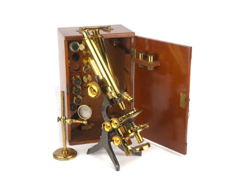 A Swift Binocular "Challenge" Microscope, English, c. 1880, signed to the rear of the foot ’J. Swift &amp; Son 81 Tottenham C