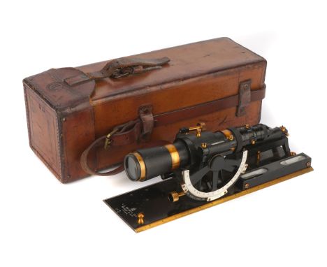 An Expedition Plane Table Alidade by C L Berger,  American, c.1920, in oxidised and bright lacquered brass, signed 'C L Berge