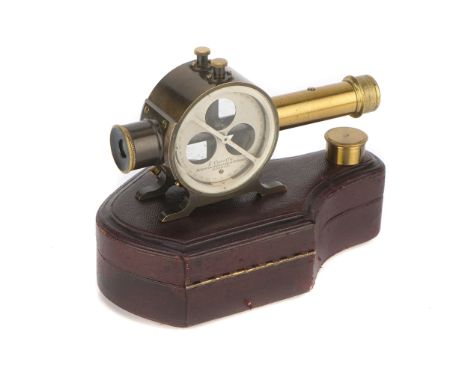 A Compass Clinometer by Casella, English, c.1890, in oxidised and bright lacquered brass, signed 'L Casella makers to the Adm