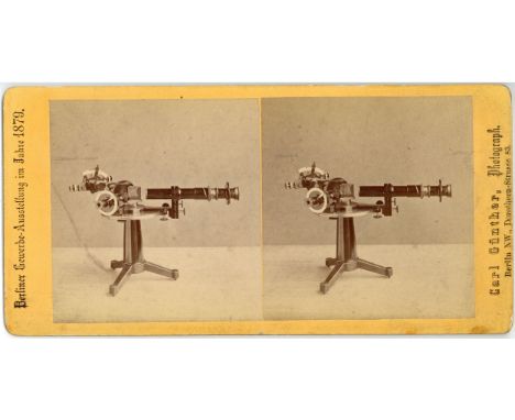 CARL GUNTHER (1827-1912) Nine Stereoviews of Scientific Instruments, albumen prints mounted on yellow card, stereoviews of ex