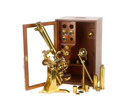 A Large & Impressive Ross No.1 Binocular Microscope Outfit,  English, c.1870, signed to the rear of the foot ‘ROSS, LONDON 34