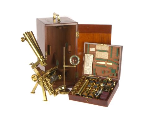 An Exceptionally Rare &amp; Fine Powell &amp; Lealand No.2 Binocular Microscope, English, dated 1869, signed in script to the