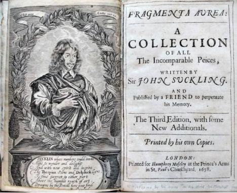 Suckling (Sir John). The Last Remains of Sr John Suckling. Being a full collection of all his poems and letters which have be