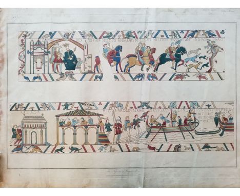 * Society of Antiquaries (publisher). 17 plates depicting the Bayeux Tapestry, extracted from Vetusta Monumenta, Vol. VI, Lon