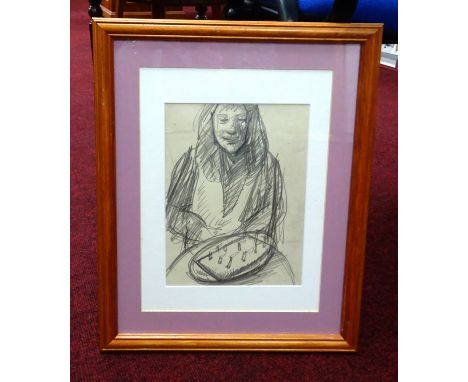 Robert Lenkiewicz, pencil sketch 'Mouse? With Birthday candles', with studio seal, 25cm x 18cm.