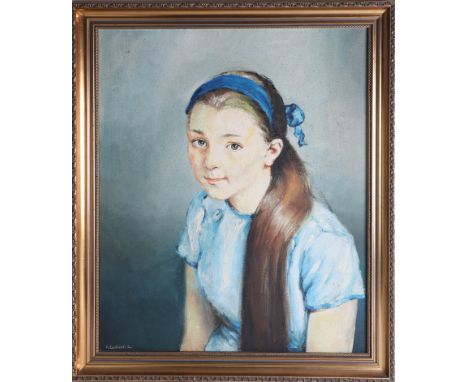 Robert Lenkiewicz (1941-2002) 1970's oil on canvas, 'Portrait of a young girl' signed, framed 60cm x 50cm.